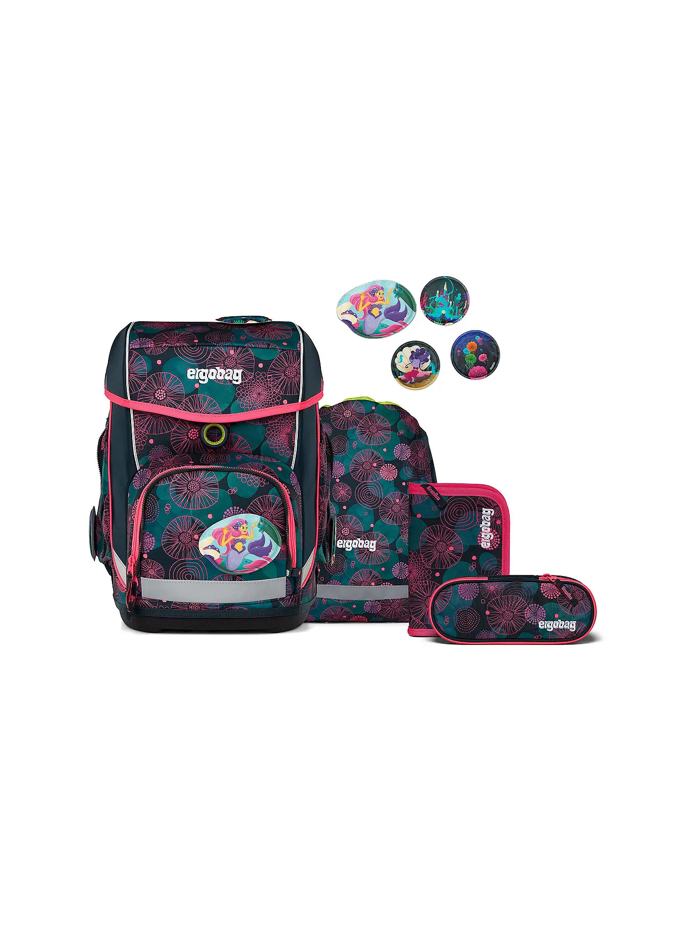 ERGOBAG | Schulrucksack-Set 5tlg. Cubo KorallenBär | 